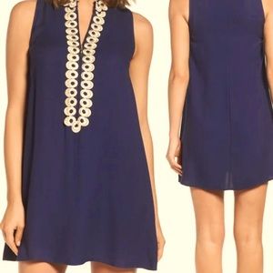 Lilly Pulitzer Navy/Gold dress  EUC Size 2